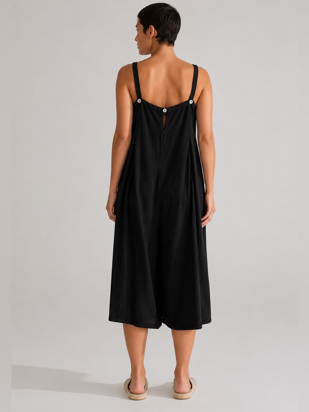 Cut Loose Rayon Parachute Jumpsuit XS Black sheer Wide Leg art to wear lagenlook